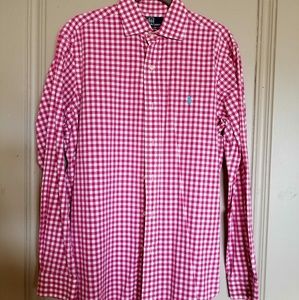 Beautiful "like new" pink and white checked polo